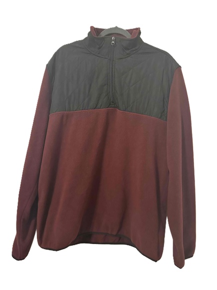 Aeropostale Pullover Unisex Size 2XL Black Red Colorblock Fleece - Picture 7 of 11